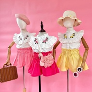 celeste coords 1-8yrs kids embroidered top with shorts set