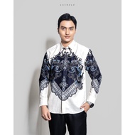 Laskala Batik Premium Surabaya Cream Kemeja Batik Pria Slimfit Lengan Panjang