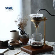 Drip Coffee Maker Pour over Pour over Coffee Dripper Adjustable Coffee Filter Stand Holder with Wooden Base