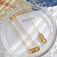 中古真品 CELINE 迷你金 凱旋門 耳環耳線 耳針耳釘 包包掛件掛飾