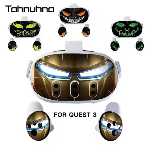 Vinyl Skin Sticker For Meta Quest 3 VR Headset Controller PVC Decals Halloween Pattern Wrap Cover Fo