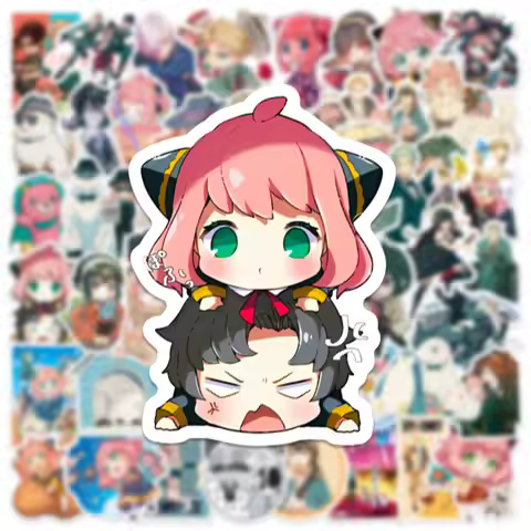 50Pcs Kawaii Anime SPY×FAMILY Stickers Cute Anya Forger Cartoon Girl Decals Laptop Notebook Phone Ca