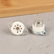 (SMTGDP11)2PC 7pin B7G Ceramic Vacuum Tube Socket Valve Base For 6Z4/EAA91/EC92 Etc. Vintage Audio A