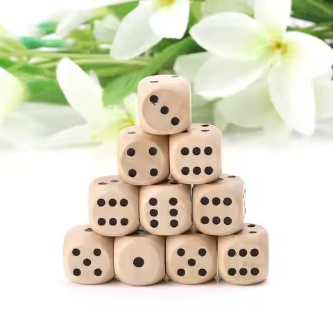 10Pcs Wooden 6 Sided D6 Faces 14mm Digital Number Cubes Round Corner For Kid Educational DIY Board G