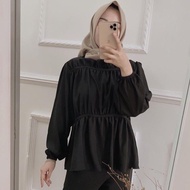 Blouse moon balon rempel Bloush wanita terbaru 2021 kekinian Blouse terbaru 2022 Blouse wanita korea