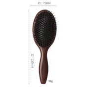 หวีขนหมูป่า หวีขนหมูป่าแท้ ผมแปรง Boar Bristle Hairbrush กับไนลอนสำหรับหยิกหนายาวแห้งเปียกผมทุกวันแป