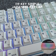 ◈119Keys Black and White Japanese Keycaps XDA Profile PBT Material Sublimation Process Mechanical Keyboard for RK61 GK61 Simple and Small Set with Additional Buttons✰