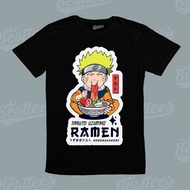 Men Japanese Anime Naruto Ramen Cute T-Shirt (Black)