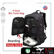 50-80L Travel Backpack Waterproof Hiking Backpack with Shoe Compartment 15/18 inch Laptop Backpack M