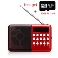 Portable Mini FM Radio Pocket Radio JOC Portable Rechargeable Digital AM Pocket USB Micro SD TF Card