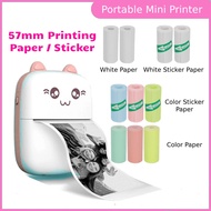 Sticker Color Paper and White Paper for Mini Portable Thermal Printer Label Photo Pocket 57 mm Wireless Bluetooth