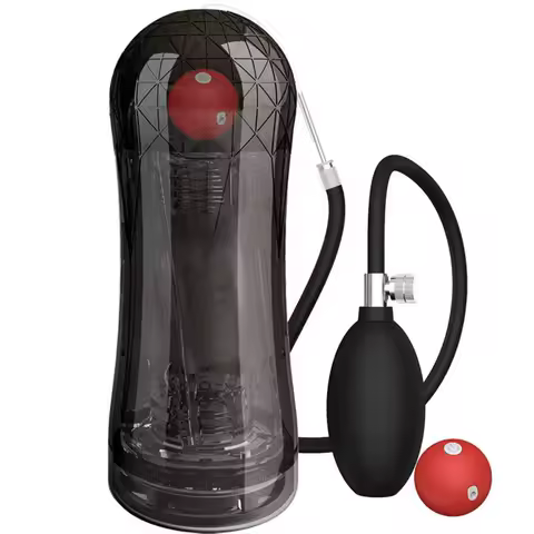 Squeeze Inflatable Masturbation Cup Negative Pressure Cup Charging 10 Frequency Vibrator Conversion 