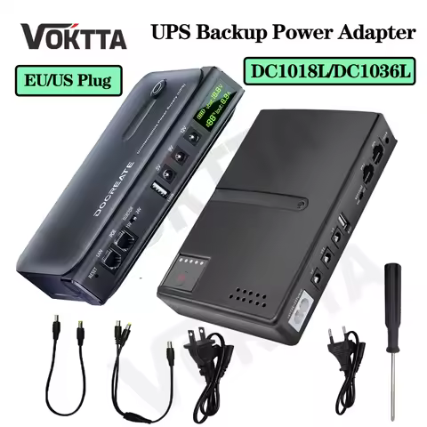 DC18W/36W DC1018L/DC1036L 1A/2A 5V/9V/12V Large Capacity Multipurpose Mini Portable UPS Backup Power