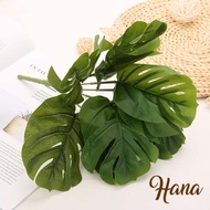 Daun monstera artificial  hijau putih / daun monstera plastik / daun palsu dekorasi rumah