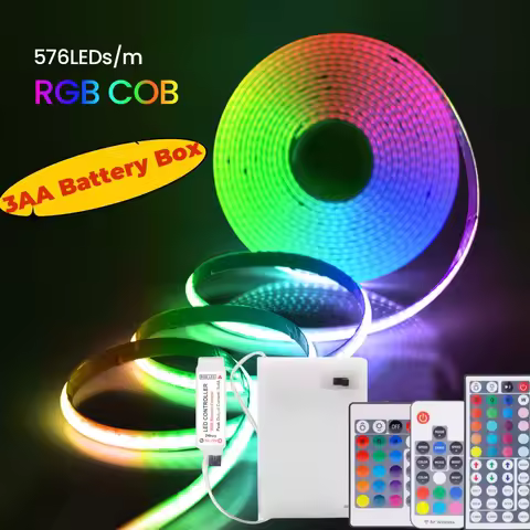 5V AA Battery RGB COB LED Strip Light Smart Bluetooth Dimmable Color Changing Flexible Tape Ribbon T