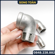 Co Ren Inox 304 Co Ren Trong Ren Ngoài 21 27 34 Nối Ren Trong Ren Ngoài Cong & Cút Ren 90 Độ - Bằng