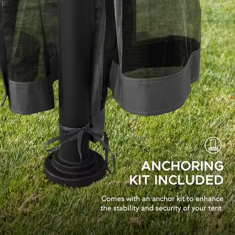 9 ft. x 9 ft. Gazebo with 2-Tier Canopy Roof, Steel Frame Soft top Gazebo with Ceiling Hook and Mosq