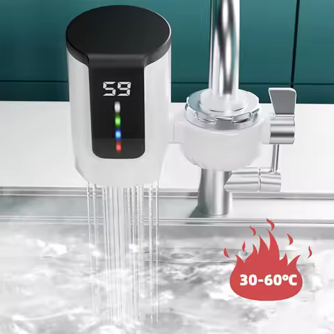 Hot Water Heater Faucet Large Screen Dynamic Digital Display Without Installation Electric Faucet He
