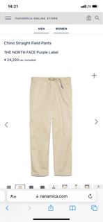 North Face Purple Label Men Chino Straight Field Pant Size: 32 北面紫標男裝休閒褲