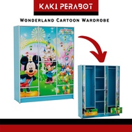 WONDERLAND 4FT Cartoon Wardrobe Cabinet Kids Wardrobe Children Wardrobe Almari Baju Kanak Kanak Almari Pakaian Budak 衣橱