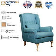 WING CHAIR / SOFA / LIVING ROOM / WING CHAIR COMFORTABLE / WING CHAIR MURAH / MALAYSIA MADE SOLID MA