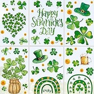 St Patricks Day Decoration Window Clings for Glass Window Shamrock Window Cling Lucky 4 Leaf Clover 