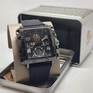 Jam tangan Leopard 8826MC tali karet /rubber analog tanggal chronograp aktif sport pria original