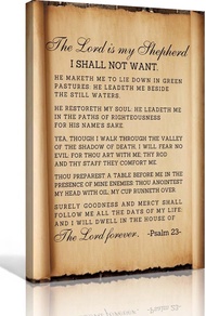 Psalm 23 Kjv Bible Verse Wall Art Vintage Prayer Poster Scripture Wall Decor Prints Painting Picture