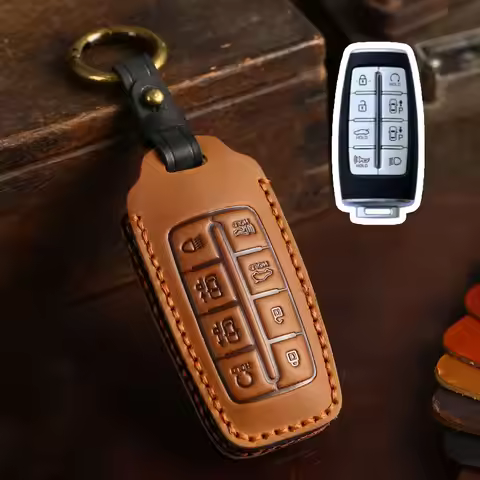 4 6 8 Bottons Leather Car Key Case Cover for Hyundai Genesis G70 G80 G90 GV70 GV80 EQ900 DH BH G60 K