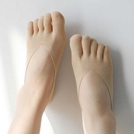 1pair Women Summer Five-Finger Socks Ultrathin Funny Toe Invisible Sokken With Silicone Anti-Skid Br