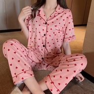 #NJOY Korean Heart Printed Design Sleepwear Terno Pajama Set for Women