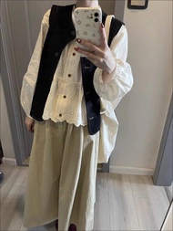 💗3件套裝(牛仔背心+白色恤衫+卡其裙)