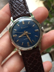 Đồng hồ cơ cổ nữ Bulova cơ lên cót tay mặt thiết kế đẹp ấn tượng dây da màu nâu