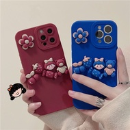 Korean Cartoon 3D Cute Girly Camera Protector Case for Samsung Galaxy Note 20 Ultra 10 9 8 M55 M15 M14 M54 M23 M33 M53 M12 M11 A05S A24 A12 A11 A02 Shockproof Soft Back Cover