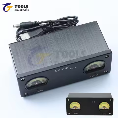 DC 5V XZ-U6 Audio VU Meter Signal Level Meter with 3.5mm & RCA Connectors for Professional Audio Mon