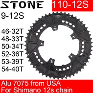 Stone 110bcd Double Chainring for Shimano 12S 5 Bolts Crank 12 Speed Road Bike Round 46 32t 52 36T 5