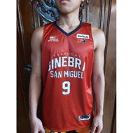 ♞,♘SCOTTIE THOMPSON RED/WHITE CHAMPION BARANGAY GINEBRA JERSEY 2023