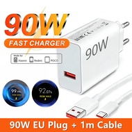 90W Super Fast EU Charger For Xiaomi 13 14 15 Ultra 15T 17 Pro Redmi Note 14 Pro POCO F6 F7 X7 Pro T