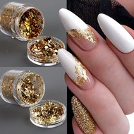 3D Irregular Gold Foil Flakes Nail Art Sequins Silver Glitter Aluminum Flakes Shiny Design Decor Manicure Materials 10G-JB01