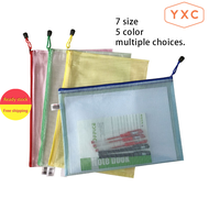 A3,A4,A5,A6 Transparent Portable Mesh Zipper File Bag Information Bag Student Stationery Bag 【YXC】
