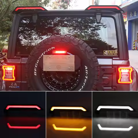 Car Rear Roof Wing Splitter Spoiler Tail Split Tailplane Turn Signal Brake Light For Jeep Wrangler J