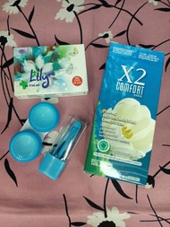 Paket Softlens Lily Normal Dm 16mm + Air Softlens X2 60ml + Pinset