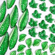 Dark Green Leaf Beads Charm Beads Ornaments Pendants Acrylic Beads