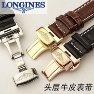 （bolanxun）Longines strap men and women original leather cowhide master L2 watch with L4 military fla