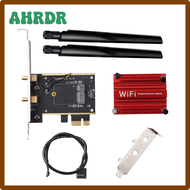 AHRDR M.2 เป็น PCI Express Wireless Adapter Converter NGFF M.2 Wifi Bluetooth Card พร้อมเสาอากาศ 6db สําหรับ Ax200 9260 8265 8260 M.2 Card DJRTJ