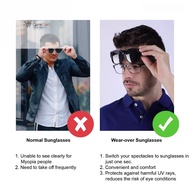 CAREVISY Sunglasses Over Spectacles for Myopia Polarized UV400 Protection Anti Glare Driving Wear Ov