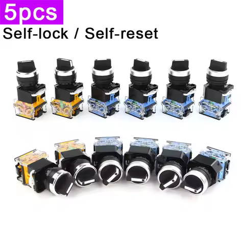 5pcs LA38-20X/31 Selector Switch 2position 3position Self-reset Self-lock 10A LA38-20X LA38 Gear sel