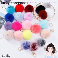 LUCKY Fluffy Ball Keychain, 8cm Hanging Decoration Plush Ball Pendant, Fashion Imitation Rabbit Fur 