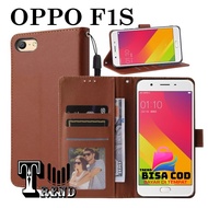 LEATHER CASE FLIP UNTUK OPPO F1S(A59) - FLIP WALLET CASE KULIT OPPO F1S(A59) - CASING DOMPET-FLIP C