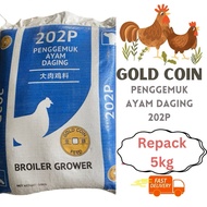 [Repack] 5kg Gold Coin 202P Penggemuk Ayam Daging